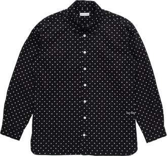 Pop Trading Company Polkadot Shirt Zwart Wit Klassiek - Heren - Casual Overhemden - Zwart - M - Overhemden