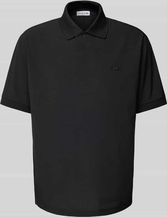 Lacoste Poloshirt mit Label-Stitching in Black, Größe L