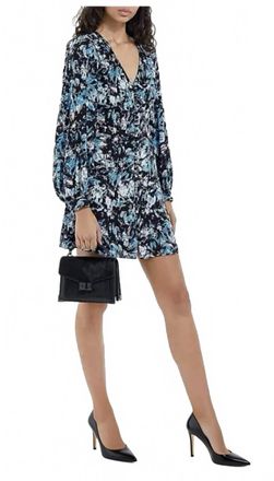 The Kooples Silk Firework Dress In Blue21