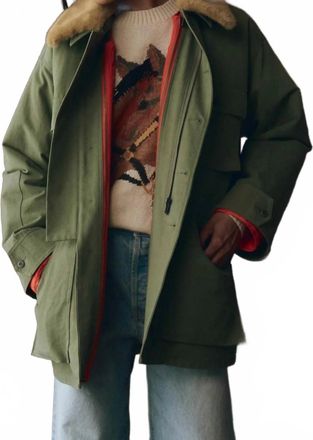 The Great. Quilted Liner Parka Jacket In Army
