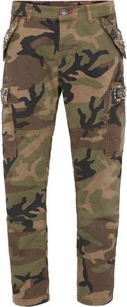 Philipp Plein Denim Cargo Broeken Studs - Heren - Regular Fit Jeans - Groen - W29 - Denim - Jeans