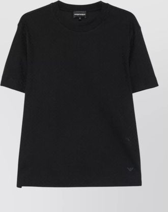 Emporio Armani cotton chevron-knit crew-neck short-sleeve t-shirt