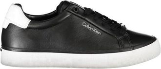 Calvin Klein Leren sneaker met contrasterende details - Dames - Sneakers - Zwart - 38 EU - Leer - Schoenen