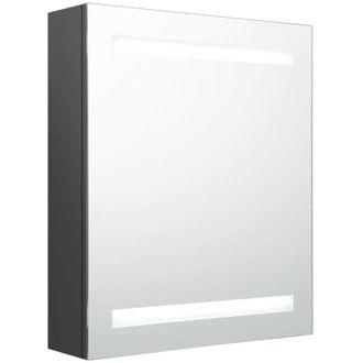 vidaXL Armario de baño con espejo y led gris 50x14x60 cm Vidaxl