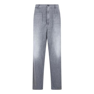 Maison Margiela Straight Jeans, male, Blue, Size: L Straight-leg Jeans