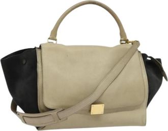 Celine Pre-owned Leather celine-bags - Dames - Vintage Handtas - Beige - ONE Size - Leer - Vintage