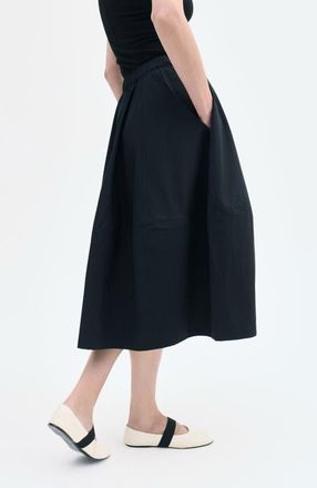 Co Full Skirt in Cotton Poplin in Black at Nordstrom, Size Xx-Small