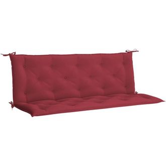 vidaXL Coj&iacute;n De Banco De Jard&iacute;n Tela Oxford Rojo Tinto 150x(50+50)x7cm Vidaxl