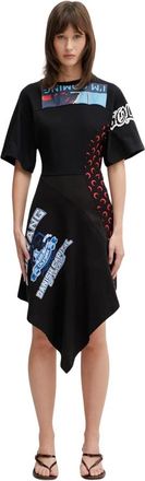 Marine Serre Bedrukte Katoenen Midjurk - Dames - Casual kleedjes - Zwart - XS - Katoen - Kleedjes