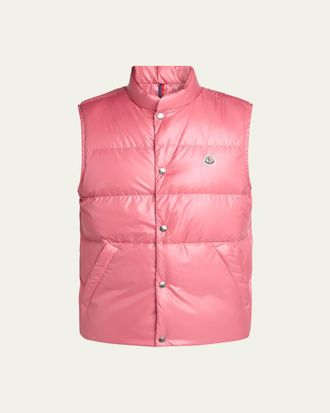 Moncler Mens Restigo Snap-Front Quilted Vest