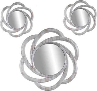 Trade Shop Trade Shop - Set 3 Specchi Da Parete Decorativi Specchio Libera Installazione 20-35cm 836848