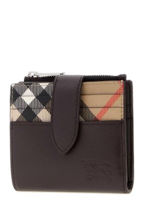 Burberry Mens Bifold Wallet Brown Calf Fabric