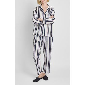 Sleepy Jones Marina Pajama Set in Nautical Regimental Stripe at Nordstrom, Size X-Small