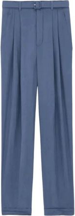 Saint Laurent Pantalon 2 Plis Fit - Heren - Straight fit broeken - Blauw - XL - Leer - Broeken