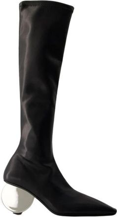 Courr&egrave;ges Circle Heel Boots - Dames - Hoge Laarzen - Zwart - 39 EU - Schoenen