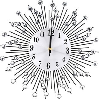 OEM Reloj De Pared De Hierro De Estilo Europeo Creativo Con Forma De Flor, Reloj De Pared Colgante Con Forma De Diamante