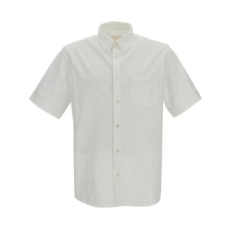 A.P.C. Camicia - Heren - Korte mouwen Overhemden - Wit - L - Katoen - Overhemden