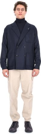 Tagliatore Braun Model Cropped Double-Breasted Virgin Wool Jacket