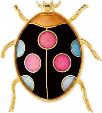 Susan Caplan Vintage 1980s Ladybird brooch - women - Gold Plated/Enamel - One Size - Black