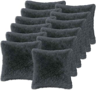 vidaXL Coj&iacute;n Con Almohada Heerlen 12 Uds. Gris Antracita Fleece Pv Vidaxl