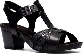 Clarks Kymber Glow Womens Sandals Black Leather : 8.5 B - Medium