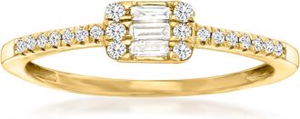 Canaria Canaria Diamond Rectangular Cluster Ring in 10kt Yellow Gold