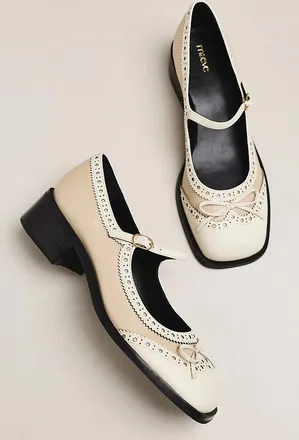Maeve Bow Mary Jane Brogue Heels