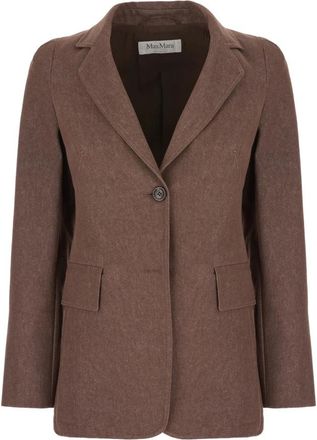Max Mara Agguati Blazer - Dames - Blazers - Bruin - XS - Katoen - Jassen