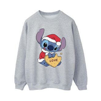 Disney Dames/Dames Lilo And Stitch Kerstmis Love Biscuit Sweatshirt (Sportgrijs)