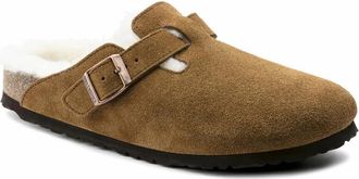 Birkenstock Boston Shearling Smalle Pasvorm - Heren - Slip ons - Bruin - 36 EU - Wol - Schoenen