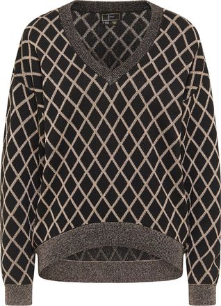 Faina Gebreide trui Dames Zwart Veelkleurig