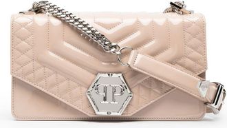 Philipp Plein medium Hexagon padded shoulder bag - women - Patent Calf Leather - OS - Neutrals