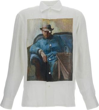 Junya Watanabe Graphic-print Linen Shirt