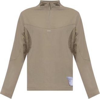 SATISFY Top Fuzz Fleece Octa - Heren - Sportshirts - Beige - M - Polyester - Fitness