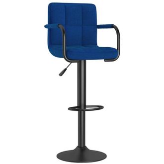 vidaXL Taburete De Cocina Tela Azul Vidaxl