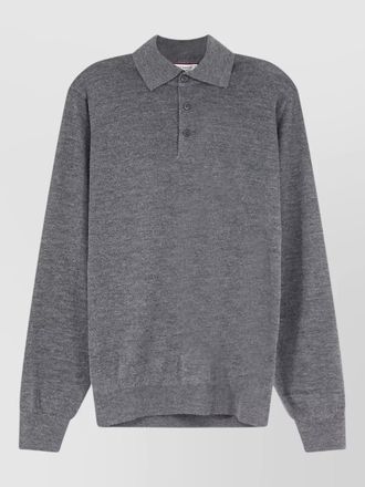 Brunello Cucinelli cashmere silk long sleeve polo knit