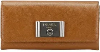 Prada Pre-owned Wallets, female, Brown, Size: ONE SIZE Pre-owned Long wallet (bi-fold)