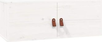 vidaXL Vidaxl - Armario De Pared De Madera Maciza De Pino Blanco 80x30x30 Cm