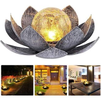 OEM L&aacute;mpara Solar De Jard&iacute;n Con Dise&ntilde;o De Flor De Loto Y Luz Blanca C&aacute;lida, Resistente Al Agua (ip44) Para Patio, Jard&iacute;n, C&eacute;sped Y Balc&oacute;n. -crezuo