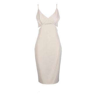 Access Fashion Midi Jurk - Dames - Casual kleedjes - Beige - L - Polyester - Kleedjes