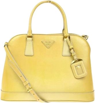 Prada Pre-owned Handbags, female, Yellow, Size: ONE SIZE Pre-owned Vintage Leather Handbag