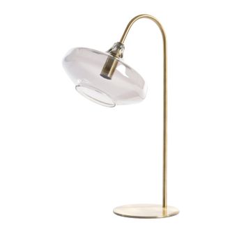 Light & Living L&aacute;mpara De Mesa - Solna - Bronce - Vidrio Metal - Light&living