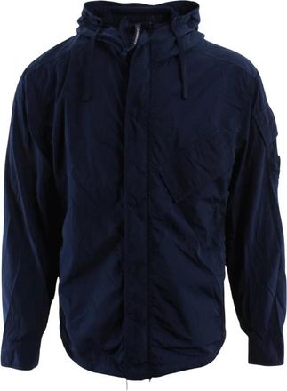 C.P. Company Chrome-R Hooded Lens Overshirt - Heren - Zomerjassen - Blauw - L - Jassen