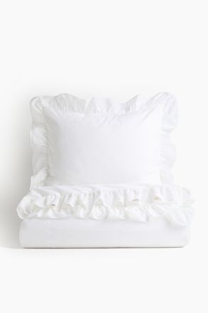 H&M Bettw&auml;sche f&uuml;r Einzelbett mit Volant - White