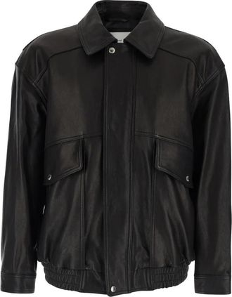 Dunst Oversized Vintage Leren Blouson - Heren - Bomber jackets - Zwart - L - Leer - Jassen
