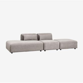 Sklum Sklum - Divano componibile in 2 pezzi con chaise longue sinistra e pouf Fogler