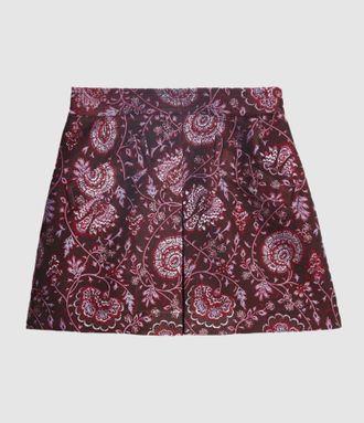 Vanessa Bruno Jupe Courte Fikir Bordeaux M&eacute;tallique