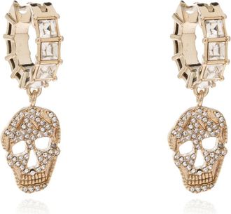 Alexander McQueen Oorbellen met glinsterende kristallen - Dames - Oorbellen - Geel - ONE Size - Accessoires