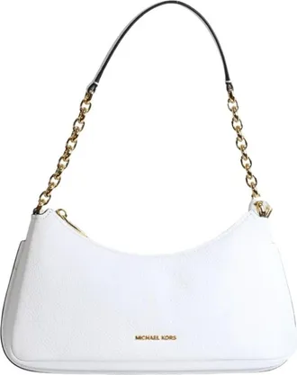 Michael Kors Shoulder Bags, female, White, Size: ONE SIZE Nolita Medium Pebbled Leather Chain Pochette