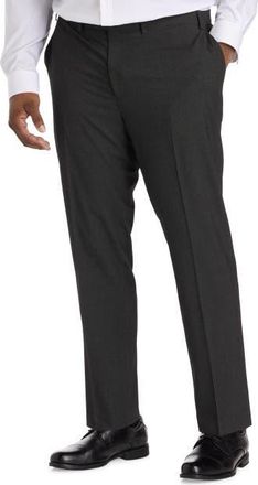 Michael Kors Big & Tall Birdseye Suit Pants in Charcoal at Nordstrom, Size 48 X 32